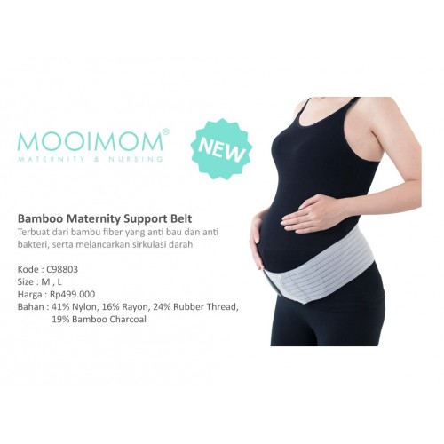 MOOIMOM Bamboo Maternity Support Belt Sabuk Penyangga Perut Ibu Hamil Menyusui - Grey